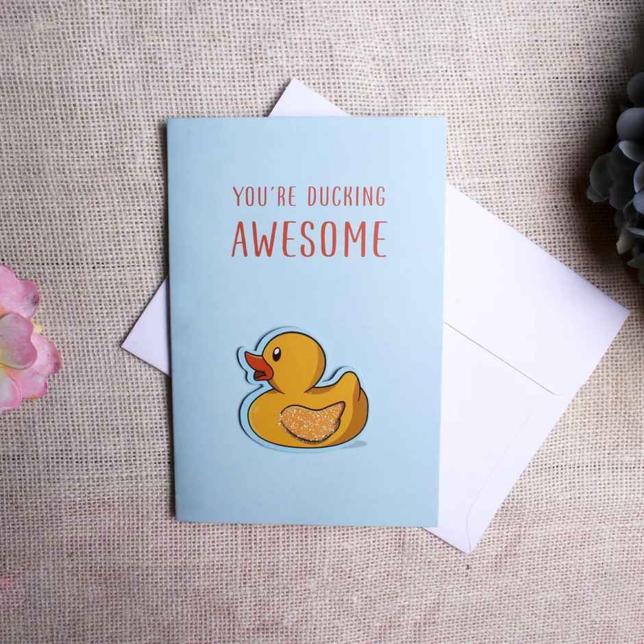Itsy Bitsy Greeting Card & Envelope Ducking Awesome 4 x 6 Inch 2 Pc Pb Lb