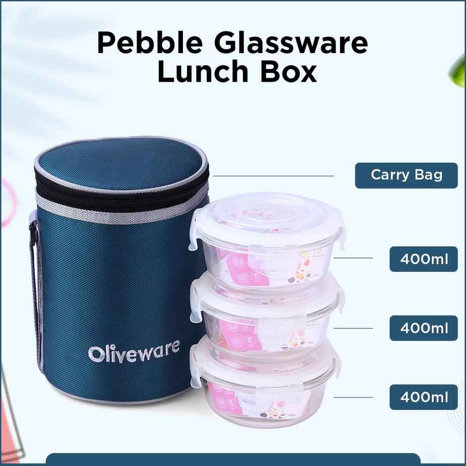 Oliveware Pebble Glassware Lunchbox - Blue