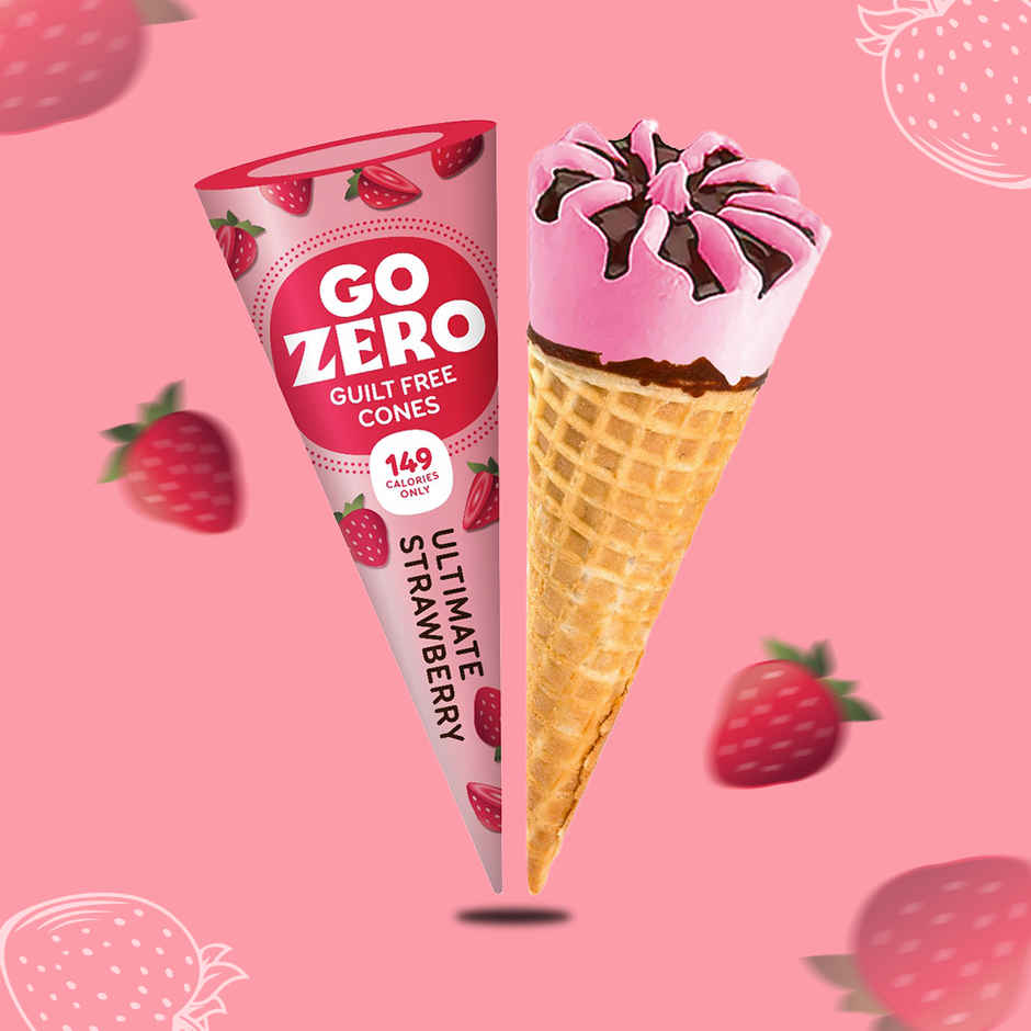 Go Zero Ultimate Strawberry Low Calorie Guilt Free Ice Cream Cone
