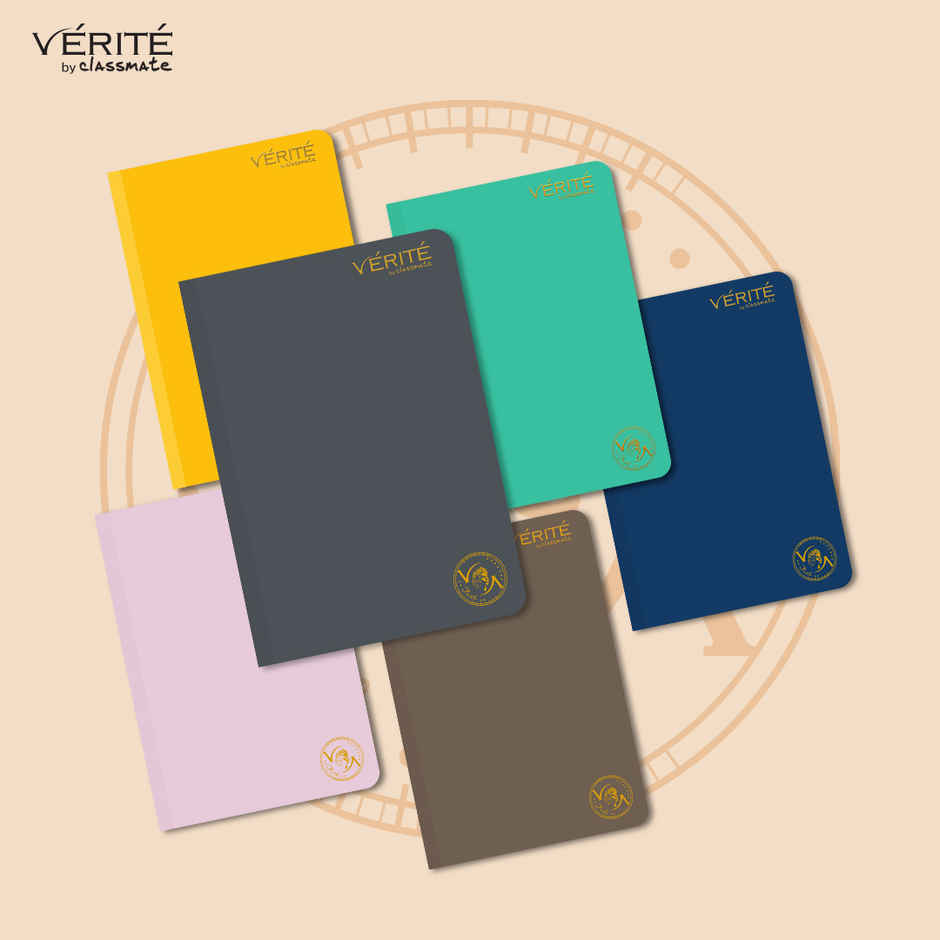 Verite by Classmate | Lay Flat Long Book | Charcoal | Size 297 X 210 | Single Line | 140 Pages