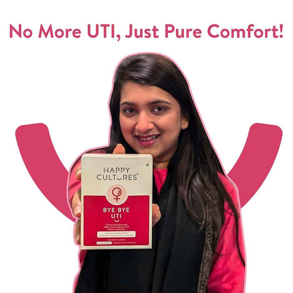 Happy Cultures Bye Bye UTI | D-Mannose, Cranberry & Probiotics |15pcs