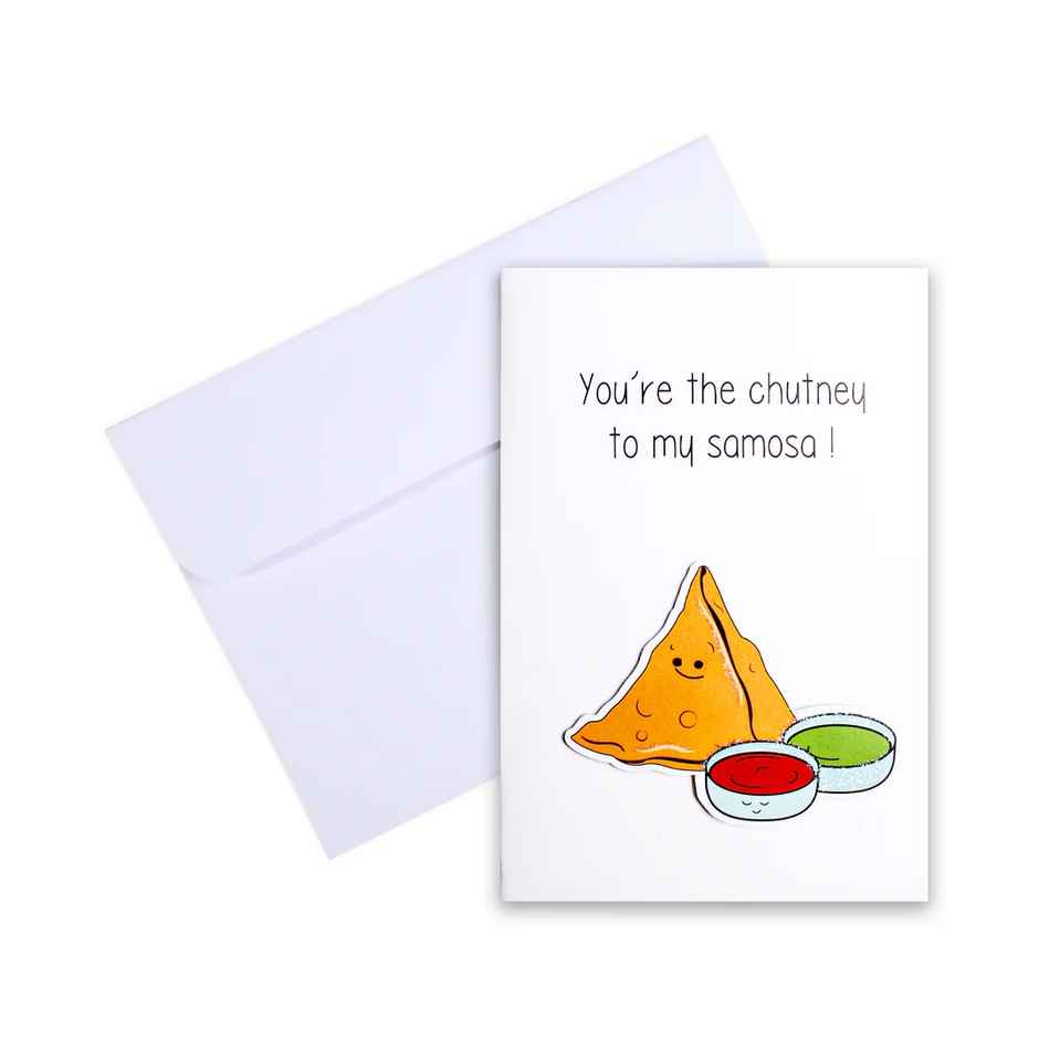 Itsy Bitsy Greeting Card & Envelope Chutney to Samosa 4 x 6 Inch 2 Pc Pb Lb