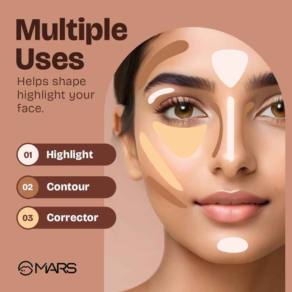 MARS Cosmetics Cancel Concealer for Face Makeup With Radiant Natural Finish | 6 Ml | 07-caramel Charm