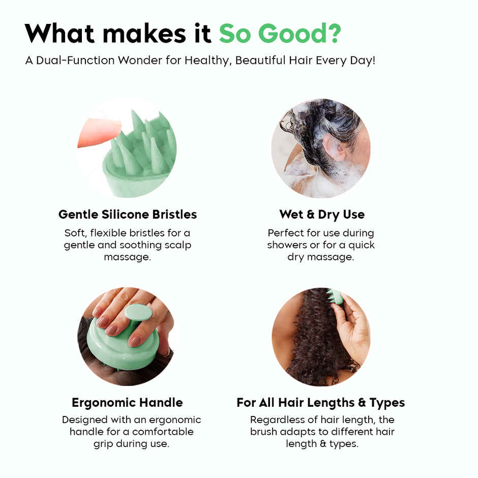 Gleva Hair Scalp Massager Brush | Green