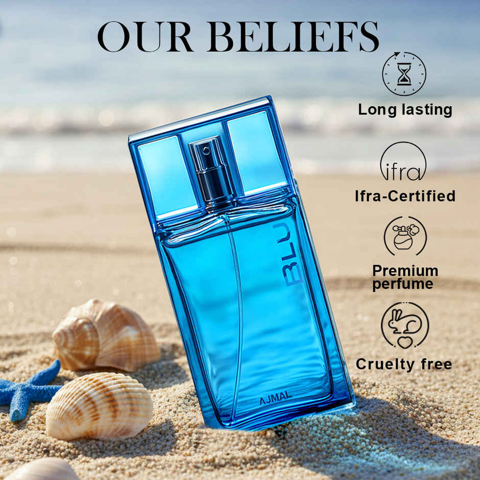 Ajmal Blu Edp Ml Long Lasting Scent Spray Citrus Perfume Gift For Men