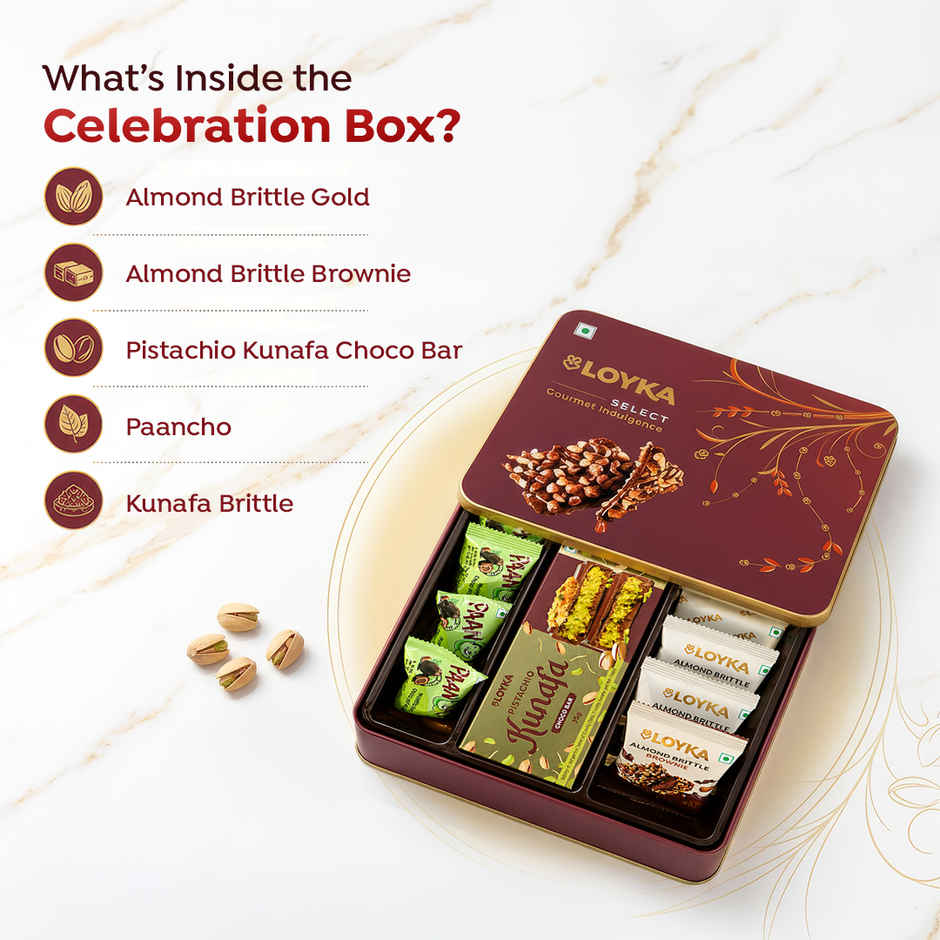 Loyka Majestic Maroon Dubai Kunafa Tin Gift Box 