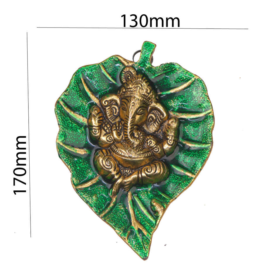 Ganesh Ji on Meenakari Leaf Wall Hanging | Devnidhi