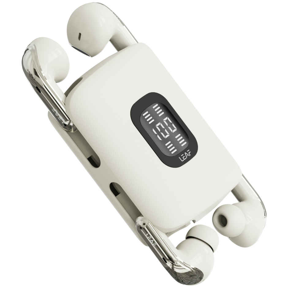 Leaf Buds X714 True Wireless 4 in 1 Earbuds with ANC | AI Sound App | 70H Playtime | Ivory