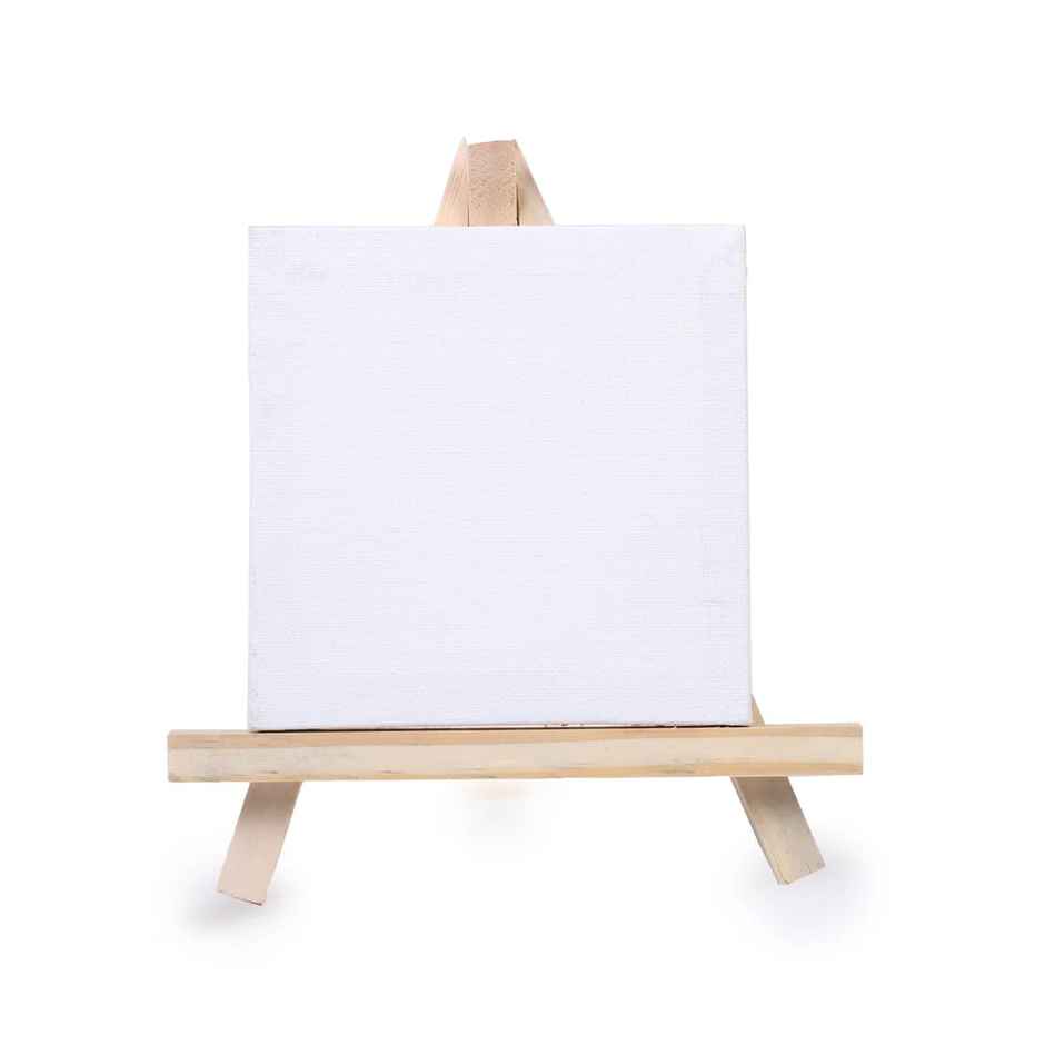 Itsy Bitsy Mini Display Easel With Canvas Art Paint & Brush Kit Sw Lb
