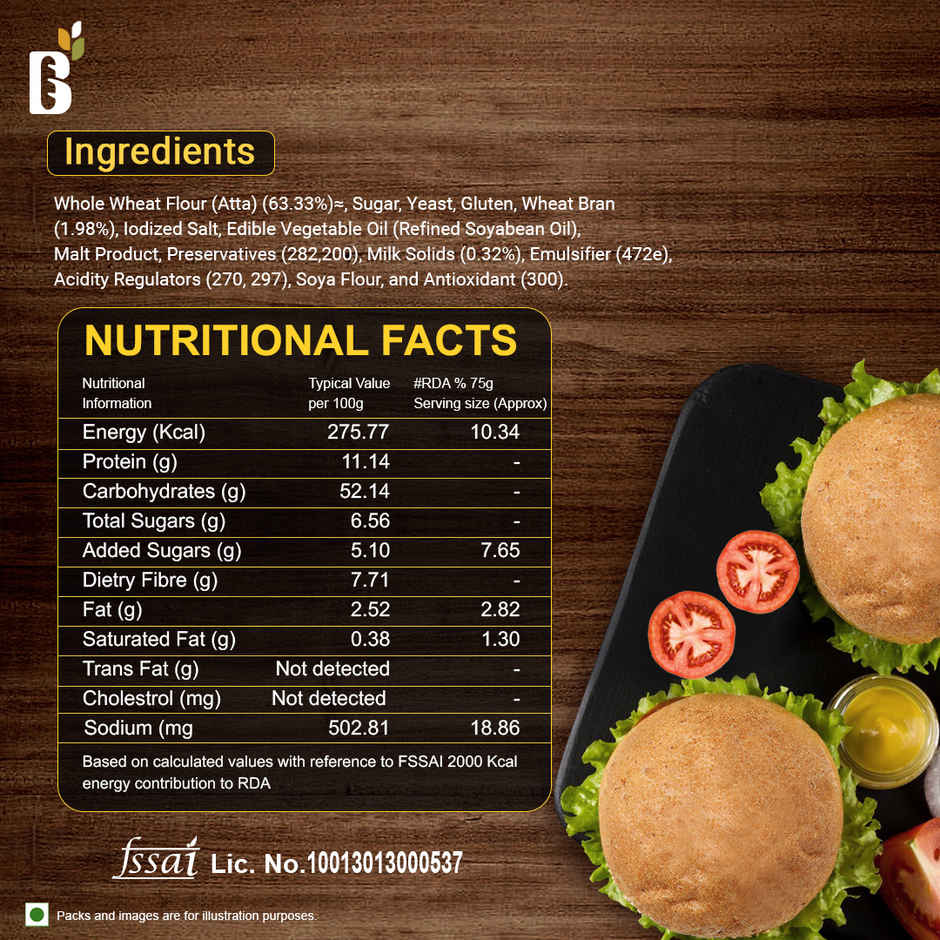 Baker's Loaf Zero Maida No Palm Oil Burger by Harvest Gold