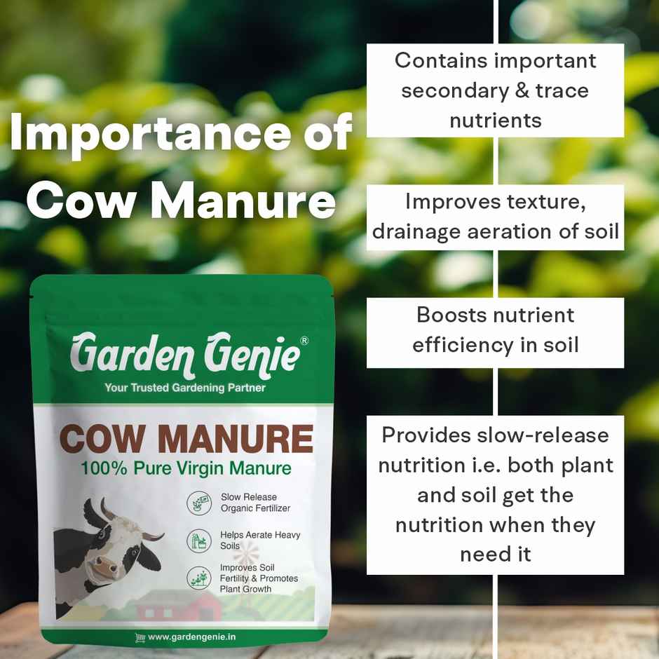 Garden Genie Organic Cow Manure Fertilizer | Plant Khad for Outdoor & Indoor Plants