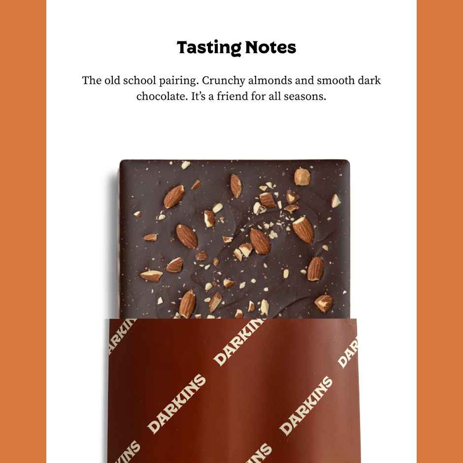 Darkins Sugar Free Dark Chocolate 70% | Almond Crunch