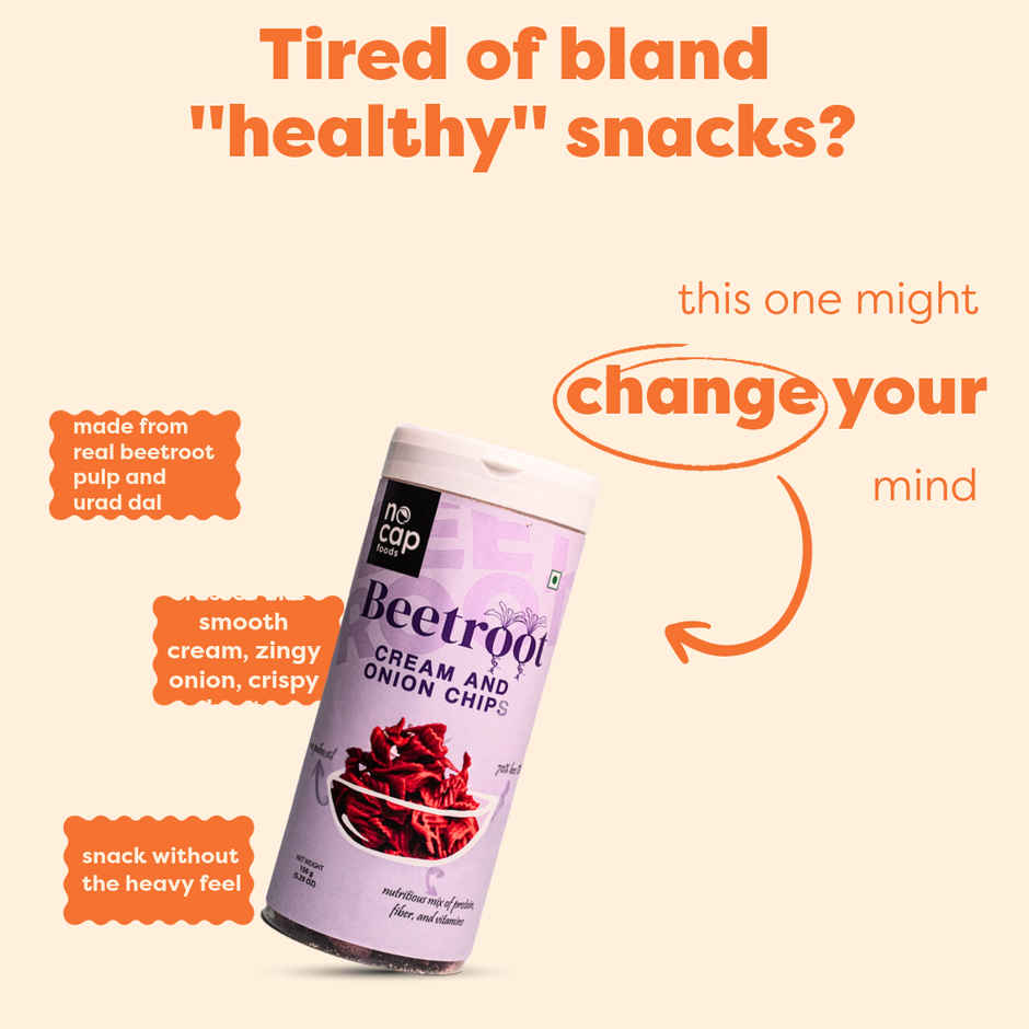 Nocap Beetroot Cream & Onion Chips