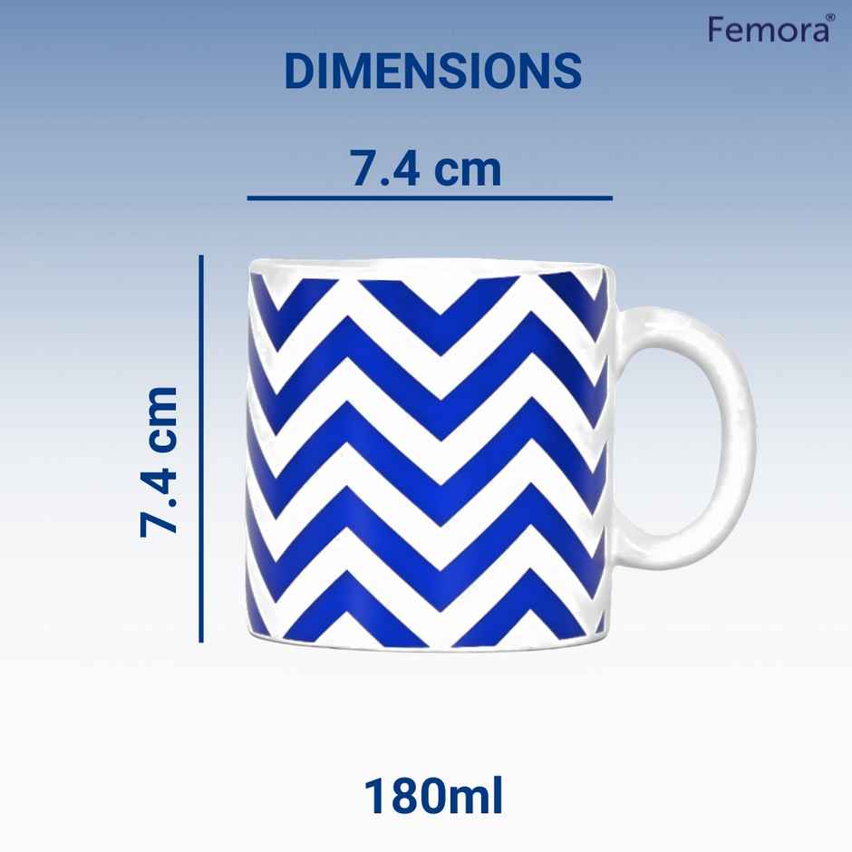 Femora Handcrafted Tea Cup 6 Pcs Black Desh Ki Mitti Microwave Safe