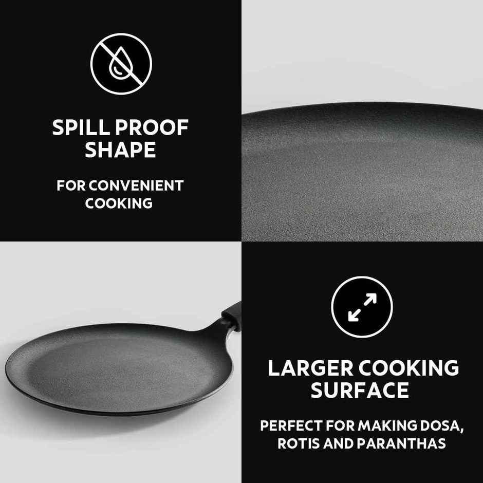 Tramontina Titanex Cast Iron Dosa Tawa | 28 cm | Induction Compatible