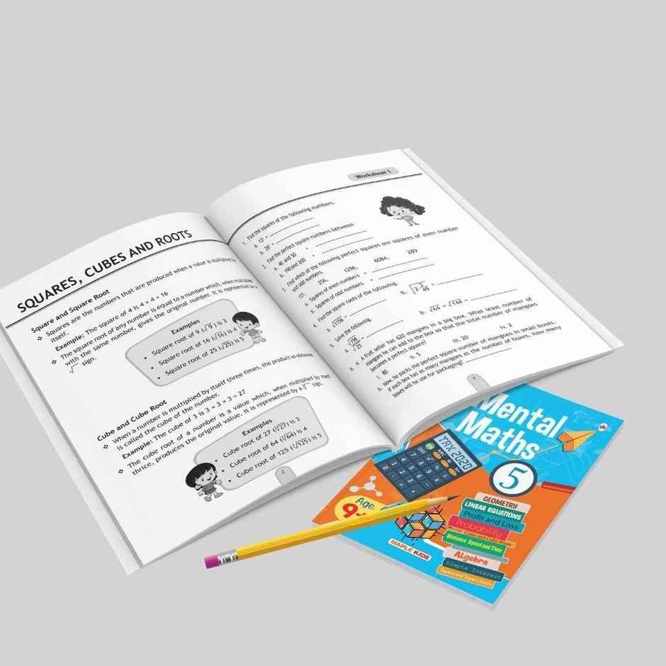 Mental Maths - Mathematics Activity Book 5 for class 5+, Age 9+ - Math Activity Book for Children