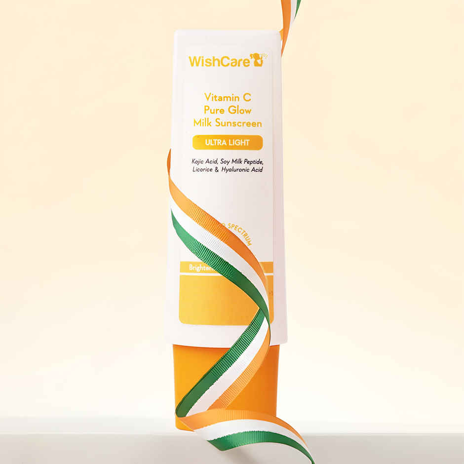 Wishcare Vitmain C Pure Glow Milk Sunscreen SPF 50 PA++++ - Ultra Light Weight