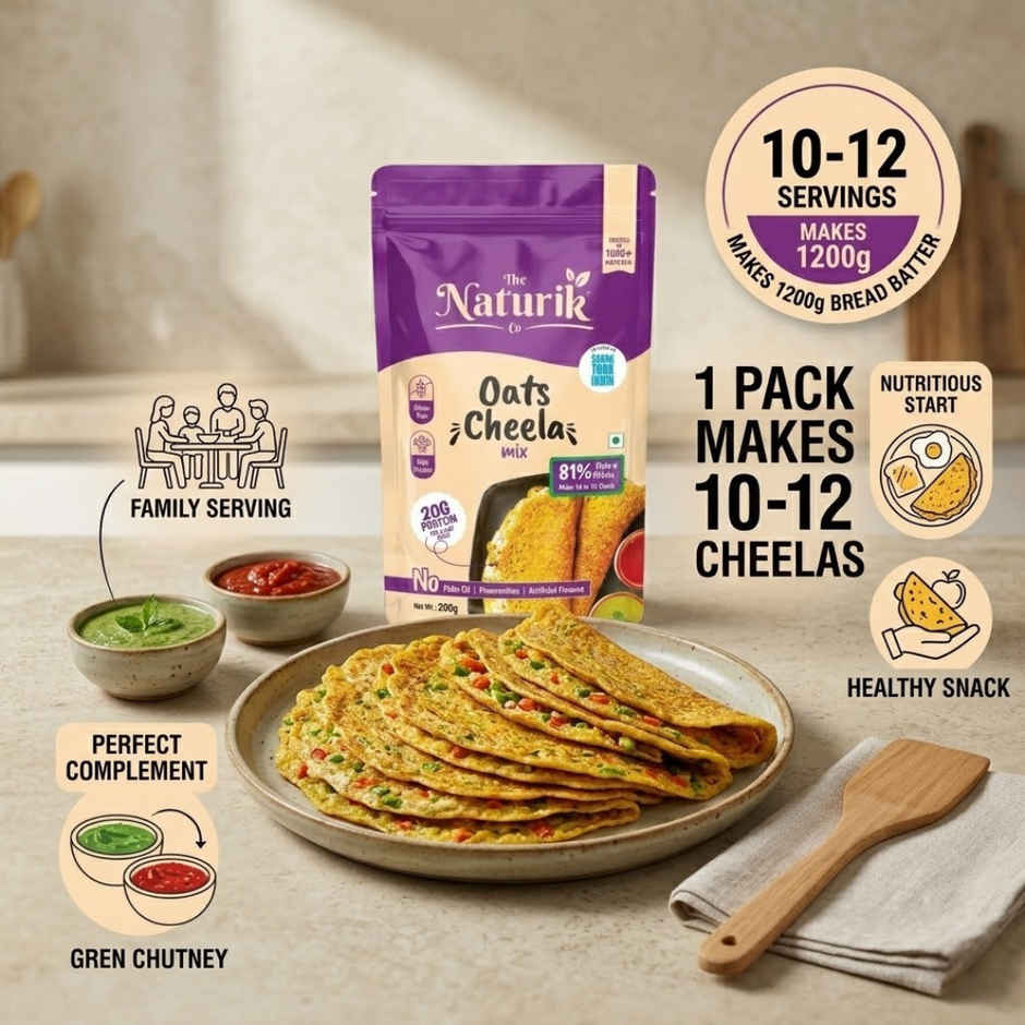 The Naturik Co Oats High Protein Chilla Mix | Calcium Rich | Healthy Diet Breakfast