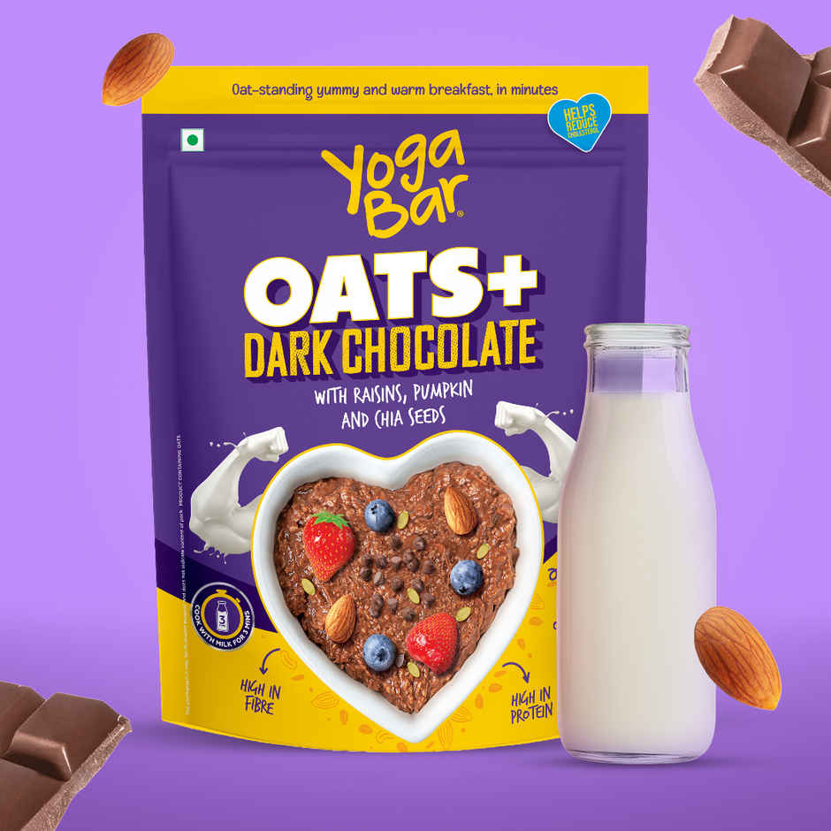 Yoga Bar Dark Chocolate Oats, High Protein and Fibre, Raisins, Pumpkin, Chia Seeds, Rich in Omega -3
