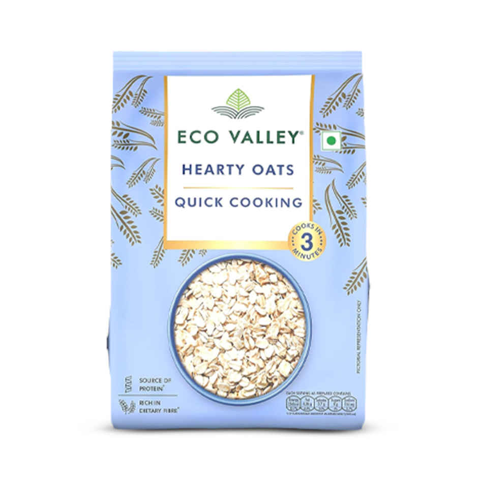 Eco Valley Hearty Oats | Rich in Protein and Fibre | Truly Natural grain | Cooks in 3 Minutes