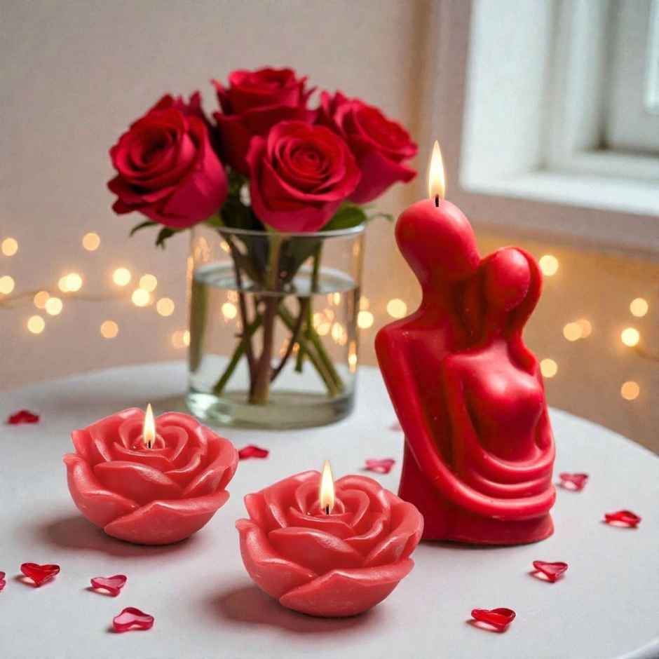 Asian Aura Couple Bloom Candle Set