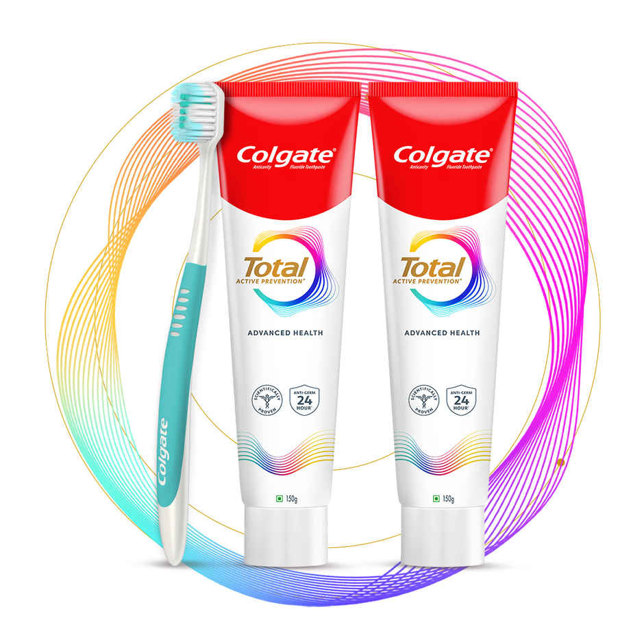 Colgate Total Advanced Health Antibacterial Toothpaste and Toothbrush, Enamel Protection, Combo