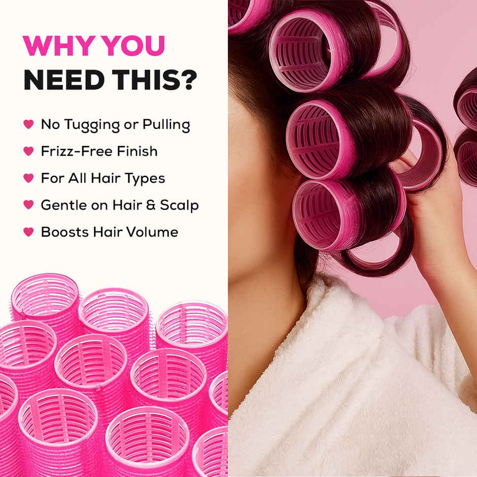 Gleva Heatless Hair Curl Rollers Set | Self-Grip Curls & Waves | No-Heat Hair Styling Rollers