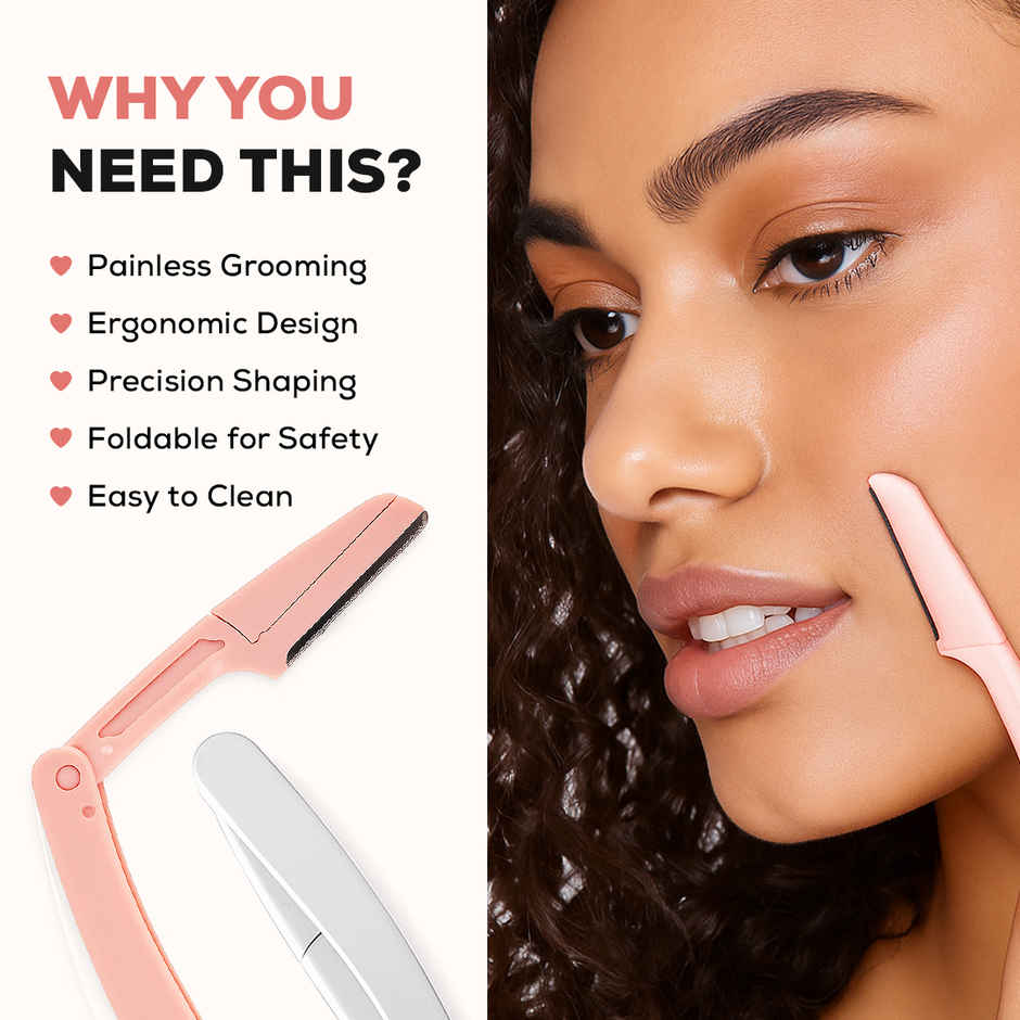 Multibrite Foldable Eyebrow Razor | Face Hair Removal | Eyebrow Shaper & Grooming Tool