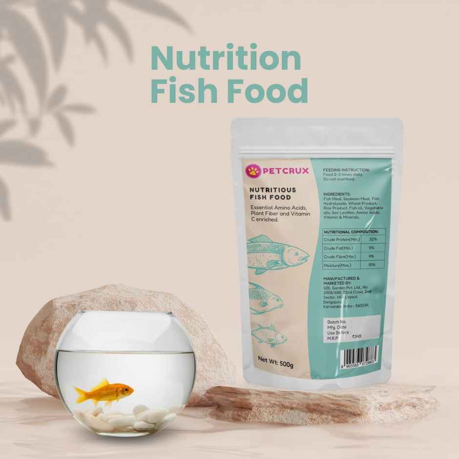 Petcrux Complete Nourishment Fish Food For All Life Stages Mini Pellet