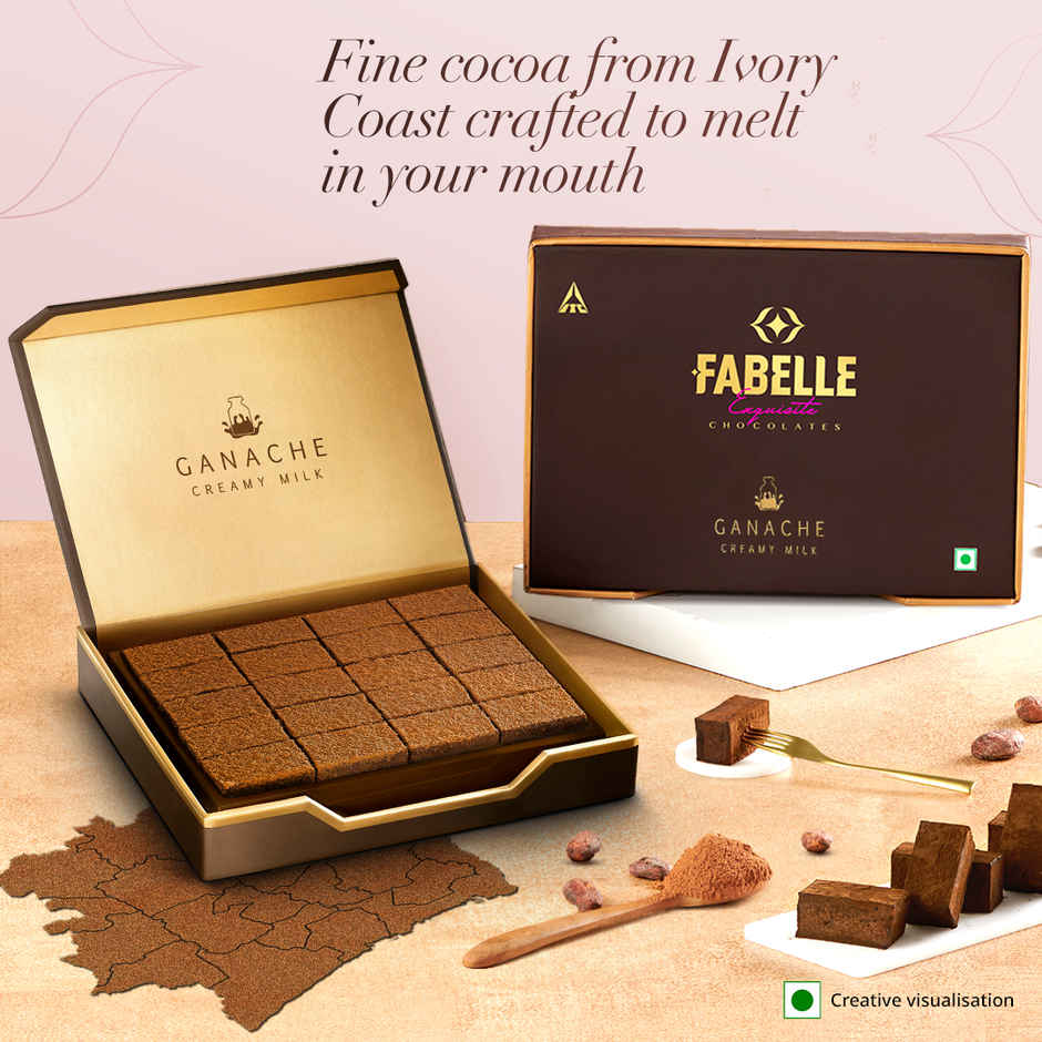 Fabelle Ganache Creamy Milk- 20 Smooth Handcrafted Chocolate Cubes Combo