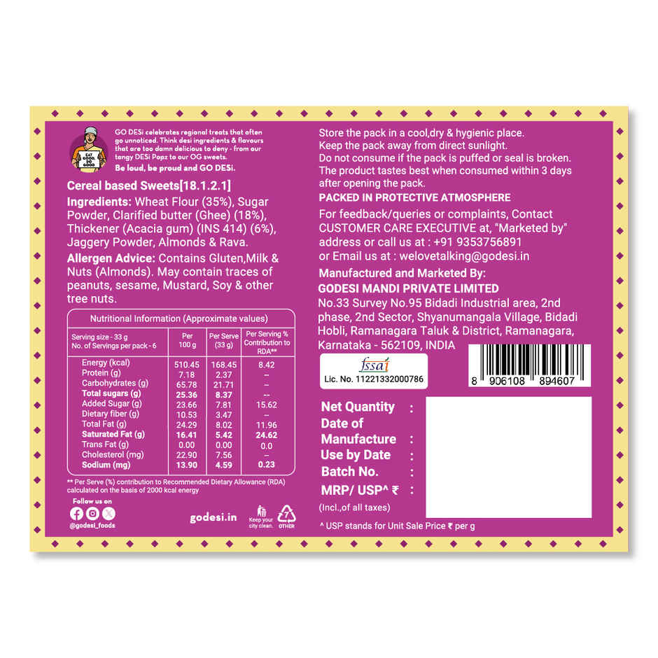 Atta Gond Ghee Laddu By GO DESi