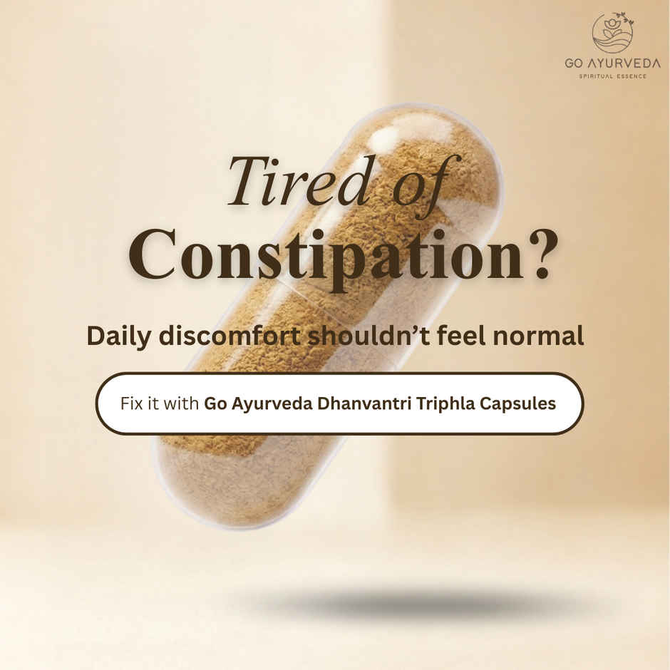 Go Ayurveda Dhanvantri Triphla Capsules For Digestive Health & Regular Bowel Movements