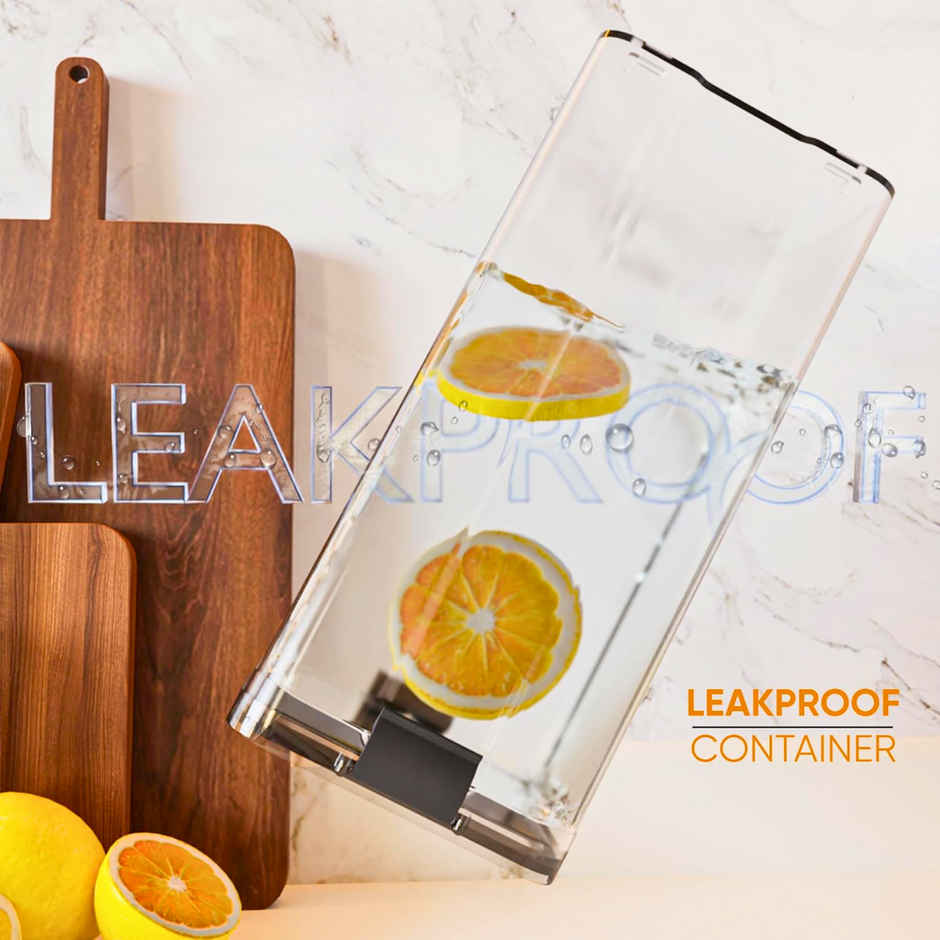 ReeQ Airtight Lock Food Storage Container Set with Black Lid - 1.1 L