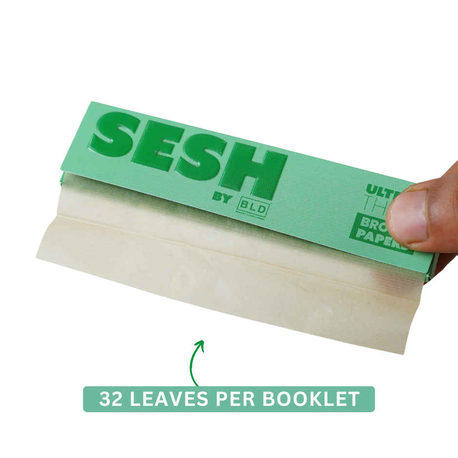 Sesh Brown Unbleached Rolling Paper KSS - 32 Leaves/Pack