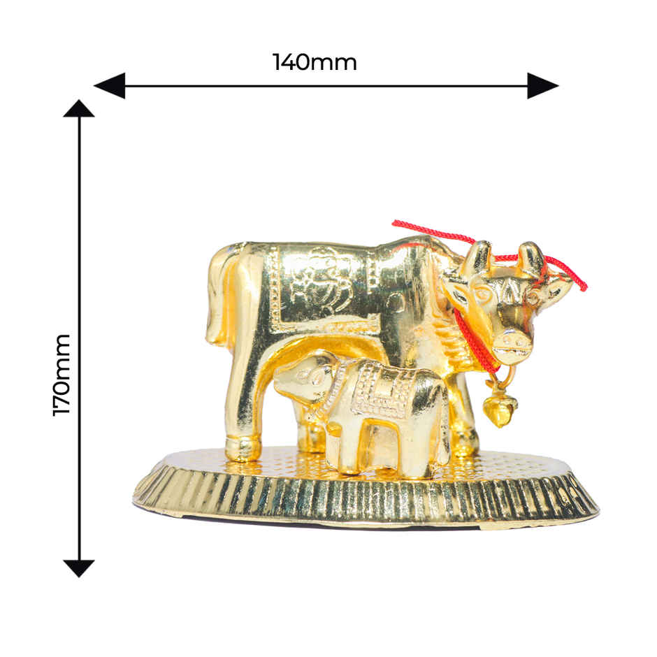 Devnidhii Kamdhenu Maa Gold Polish Idol Small Size Design 1