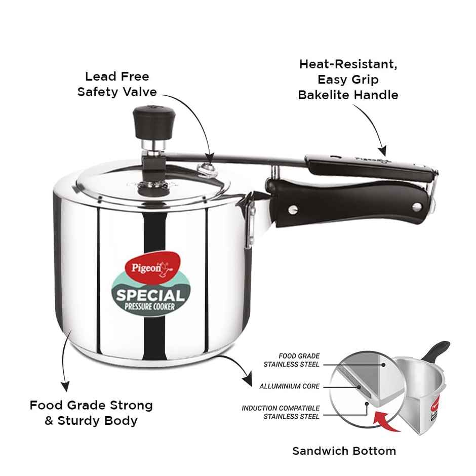 Pigeon Special 3L Stainless Steel Induction Base Inner Lid Pressure Cooker