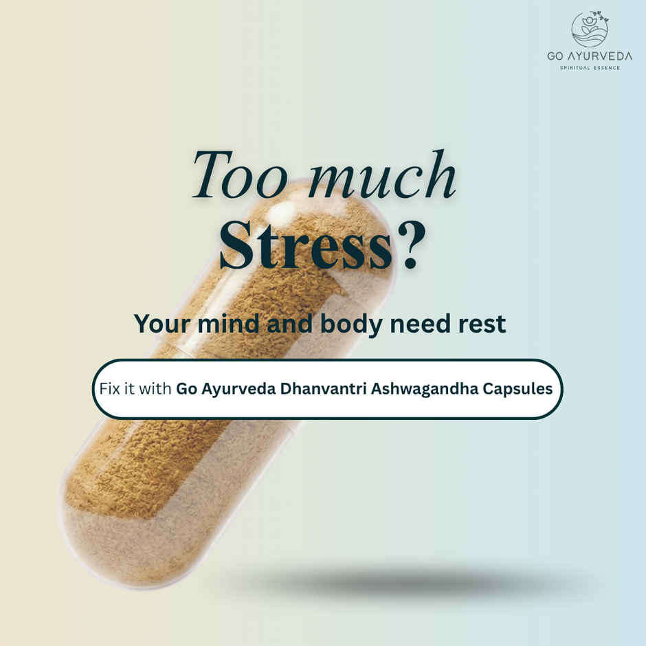 Go Ayurveda Dhanvantri Ashwagandha Capsules | Sleep & Immunity Support | No Added Sugar