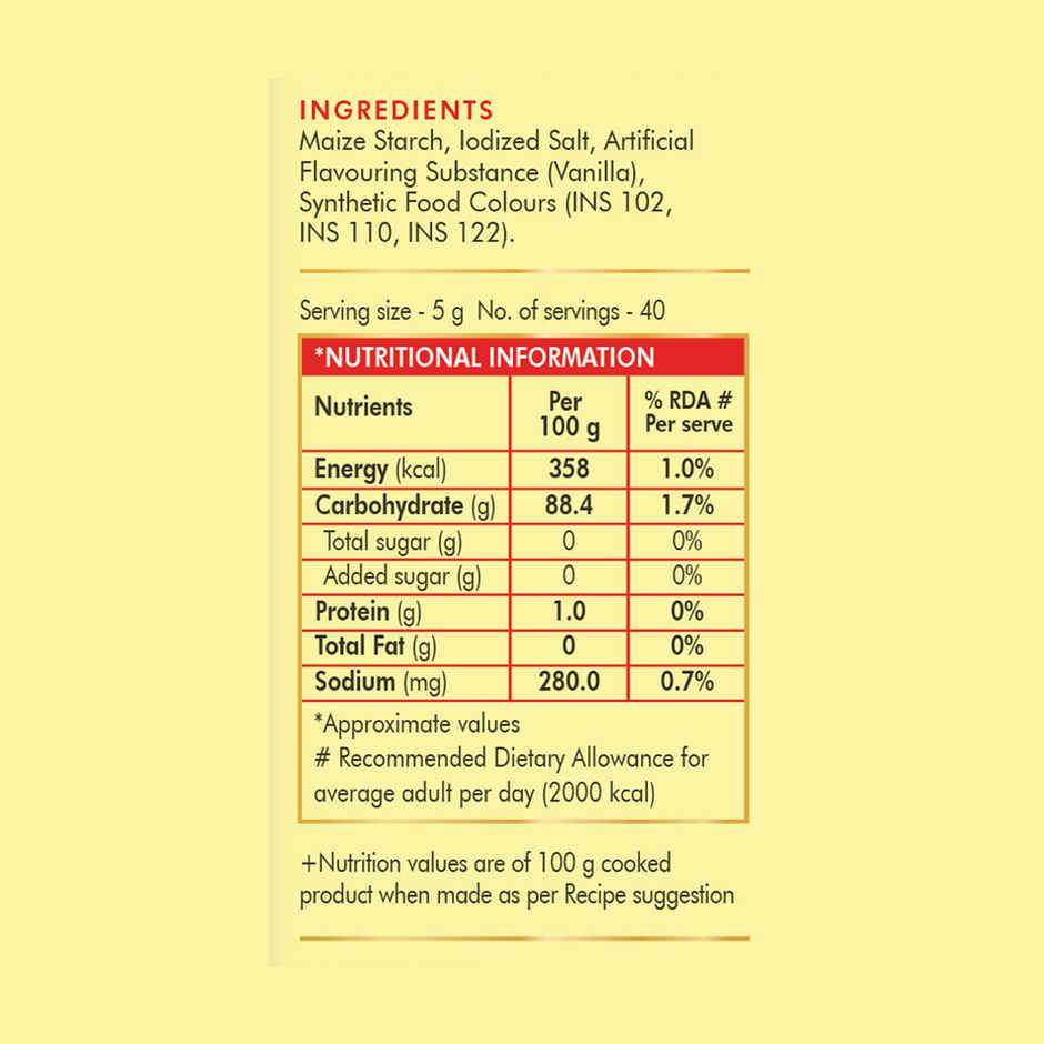 Weikfield Custard Powder Vanilla Flavour Carton(200gms) & Weikfield Custard Powder Butterscotch Flavoured Carton(75gms) Combo