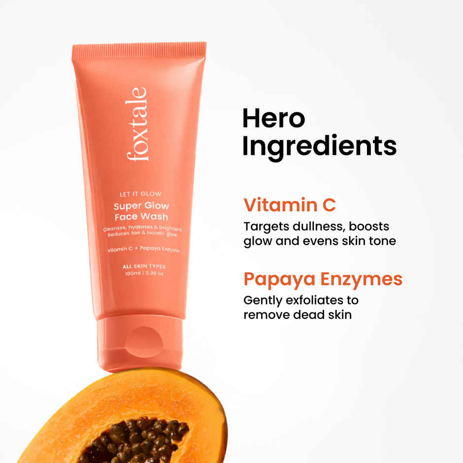 Foxtale Detan Glow Face Wash with Papaya Enzyme & Vitamin C