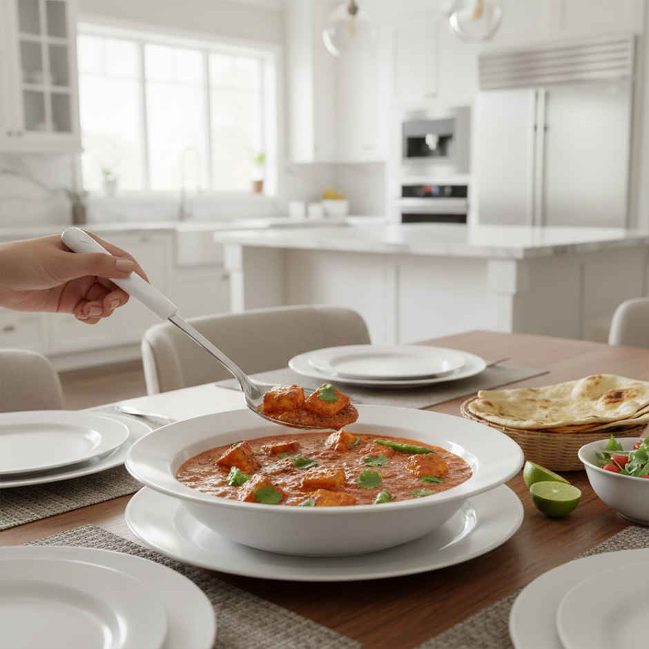 Habitat Diamond Specialty Large Solid Serving Spoon | Stainless Steel | Ergonomic Handle