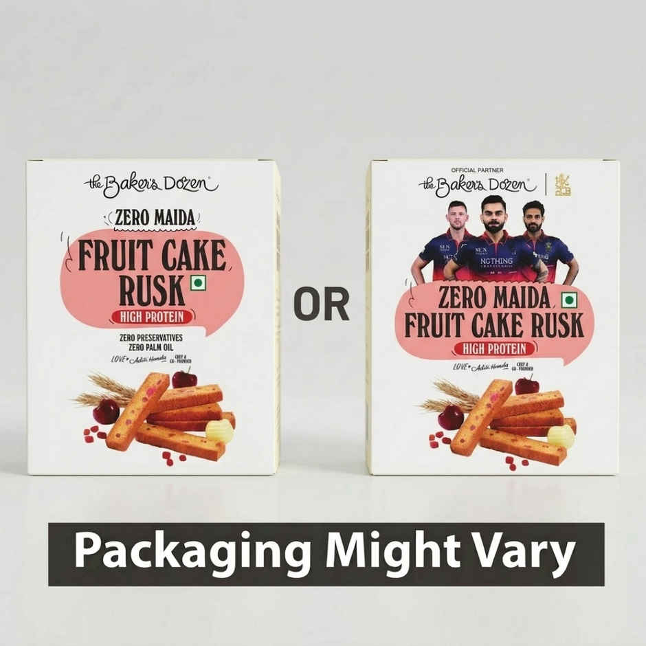 The Baker's Dozen Zero Maida Fruit Cake Rusk - High Protein