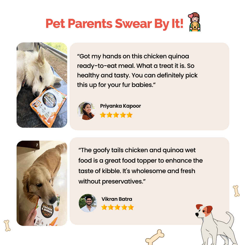 Goofy Tails Chicken & Quinoa Fresh Dog Food | Gluten Free | Wet Dog and Puppy Food
