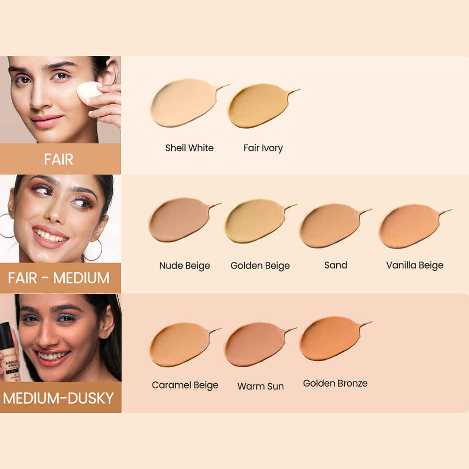 Swiss Beauty Airbrush Finish Full Coverage Foundation - Shell White