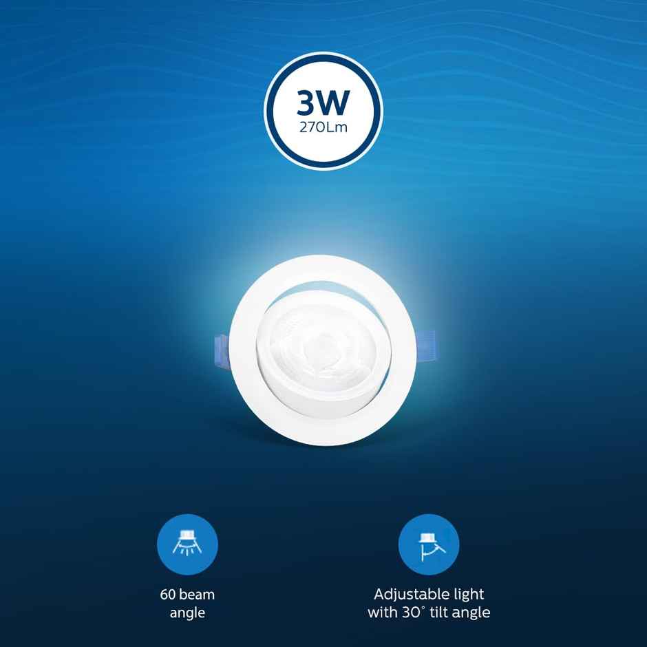 Philips Led 3W Brightspot Tiltable Led (Ww)