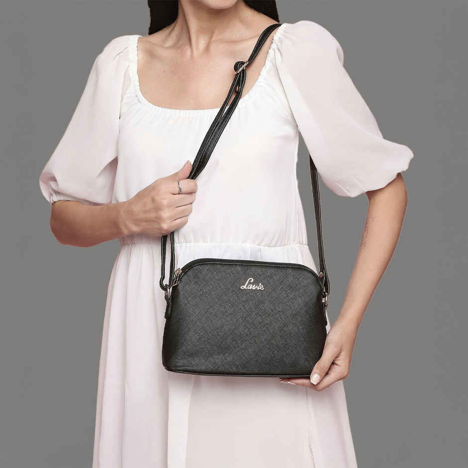 Lavie Women's Csb Synthetic Leather Satchel Bag | Medium | Black