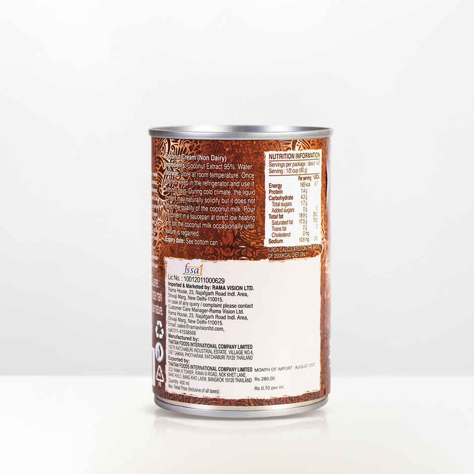 Real Thai Original Thai Cuisine Coconut Cream