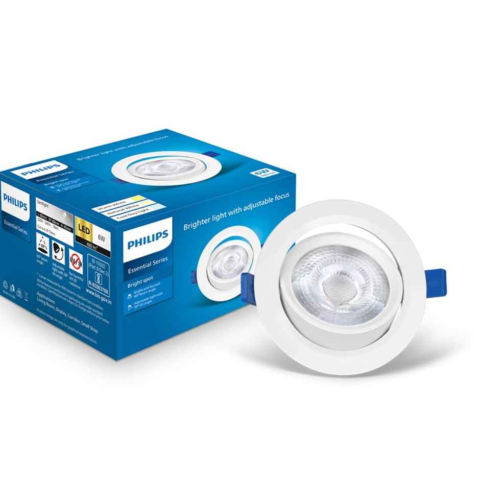 Philips Led 6W Brightspot Tiltable Led (Ww)
