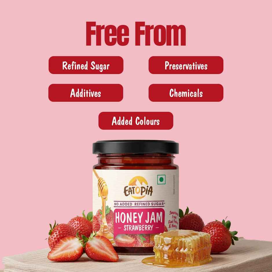 Eatopia Healthy Strawberry Honey Jam (No Refined Sugar & Preservatives )