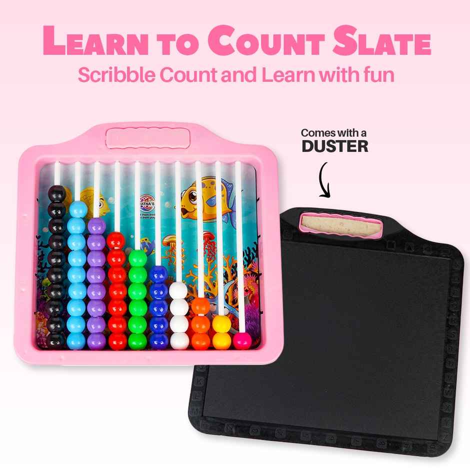 Ratna's Learn To Count Slate 2In1 | Learn Counting, Writing & Pre School at Home| Assorted| 2+ years