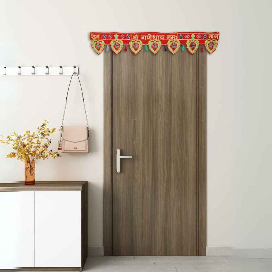 Velvet Toran Sri Ganesh | 3ft | Red & Gold | Chandar